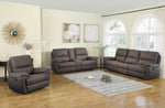 Variel 3-Pc Taupe Faux Suede Manual Recliner Sofa