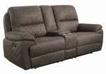 Variel 3-Pc Taupe Faux Suede Manual Recliner Loveseat