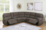 Variel 6-Pc Taupe Faux Suede Manual Recliner Sectional