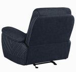 Variel Blue Faux Suede Manual Glider Recliner