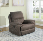 Variel Taupe Faux Suede Manual Glider Recliner