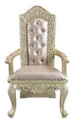 Vatican 2 Light Gold PU Leather / Champagne Silver Arm Chairs