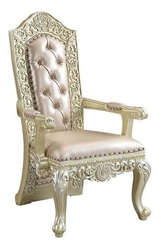 Vatican 2 Light Gold PU Leather / Champagne Silver Arm Chairs