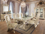 Vatican 2 Light Gold PU Leather / Champagne Silver Side Chairs