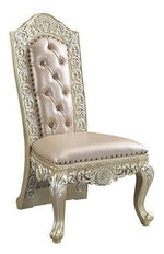 Vatican 2 Light Gold PU Leather / Champagne Silver Side Chairs