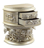 Vatican Champagne Silver Wood Nightstand