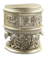 Vatican Champagne Silver Wood Nightstand