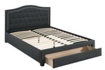 Veida Charcoal Linen Fabric Full Platform Storage Bed