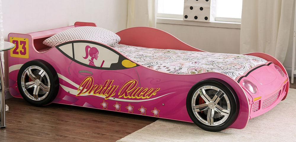 Velostra Car Design Pink Wood Twin Bed