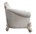 Vendom II Two-Tone Ivory Fabric/Antique Pearl Wood Chair