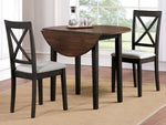 Veneta 3-Pc Dark Oak/Walnut Dining Table Set