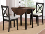 Veneta 3-Pc Dark Oak/Walnut Dining Table Set