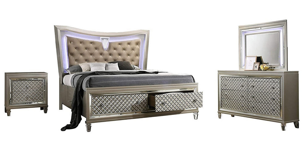 Venetian 4-Pc Champagne Cal King Bedroom Set