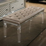 Venetian Champagne Faux Leather/Acryl Bench