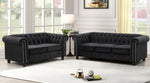 Venice 2-Pc Black Velvet Tufted Sofa Set