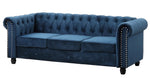 Venice 2-Pc Blue Velvet Tufted Sofa Set