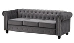 Venice 2-Pc Grey Velvet Tufted Sofa Set