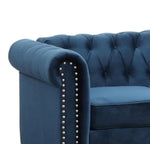 Venice 3-Pc Blue Velvet Tufted Sofa Set