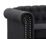 Venice Black Velvet Tufted Loveseat