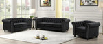 Venice Black Velvet Tufted Loveseat