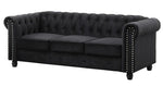 Venice Black Velvet Tufted Sofa