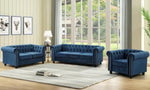 Venice Blue Velvet Tufted Chair