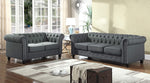 Venice Klein Charcoal Fabric Tufted Sofa