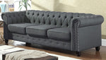 Venice Klein Charcoal Fabric Tufted Sofa