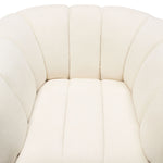 Venus Cream Plush Fabric Channel Tufted Chair