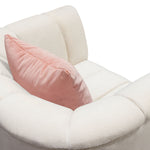 Venus Cream Plush Fabric Channel Tufted Chair