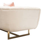 Venus Cream Plush Fabric Tufted Sofa (Oversized)