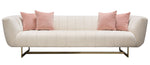 Venus Cream Plush Fabric Tufted Sofa (Oversized)