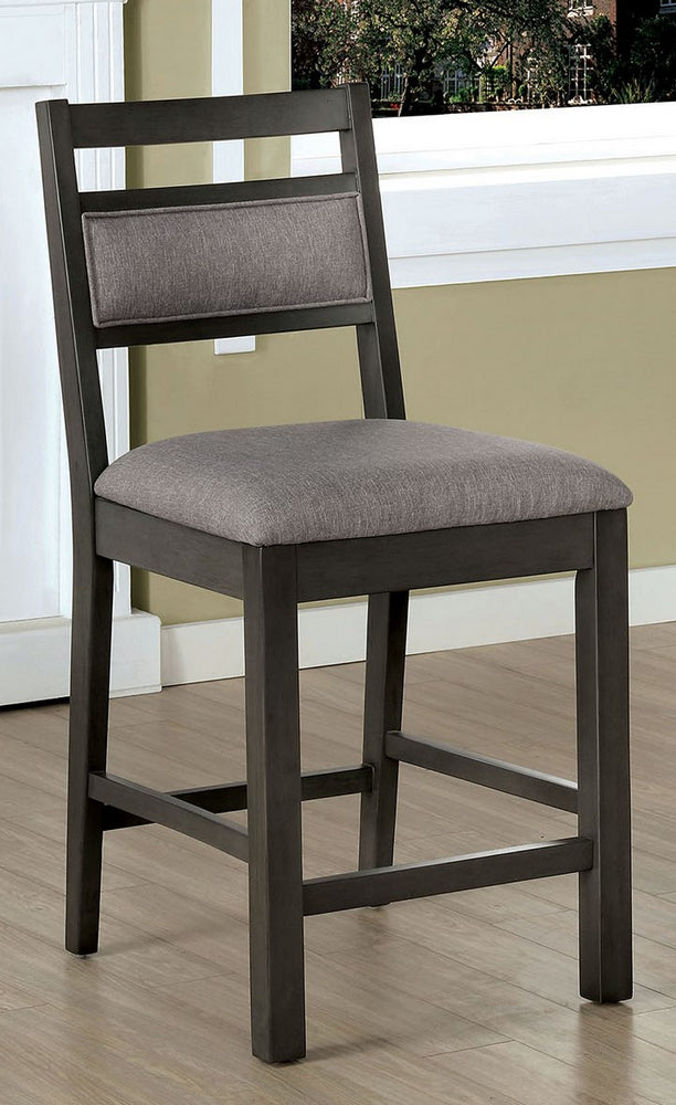 Vicky 2 Gray Fabric/Wood Counter Height Chairs