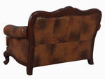 Victoria Tri-Tone Leather Loveseat