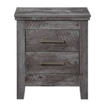 Vidalia Rustic Gray Oak Wood 2-Drawer Nightstand