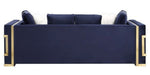 Virrux Blue Velvet 2-Seat Sofa with Gold Accents (Oversized)