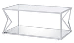 Virtue Clear Glass/Chrome Metal Coffee Table