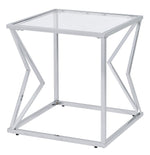 Virtue Clear Glass/Chrome Metal End Table