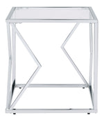 Virtue Clear Glass/Chrome Metal End Table