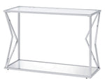 Virtue Clear Glass/Chrome Metal Sofa Table