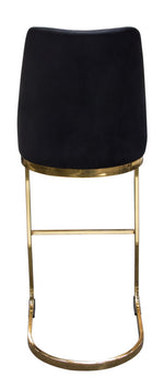 Vogue 2 Black Velvet Fabric/Gold Metal Bar Chairs