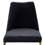 Vogue 2 Black Velvet Fabric/Gold Metal Bar Chairs