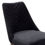 Vogue 2 Black Velvet Fabric/Gold Metal Bar Chairs