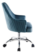 Vorope Blue Velvet/Metal Swivel Office Chair