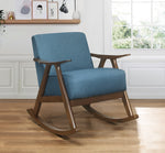 Waithe Blue Fabric Rocking Chair