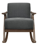 Waithe Dark Gray Fabric Rocking Chair