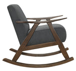 Waithe Dark Gray Fabric Rocking Chair