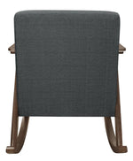 Waithe Dark Gray Fabric Rocking Chair