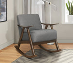 Waithe Gray Fabric Rocking Chair