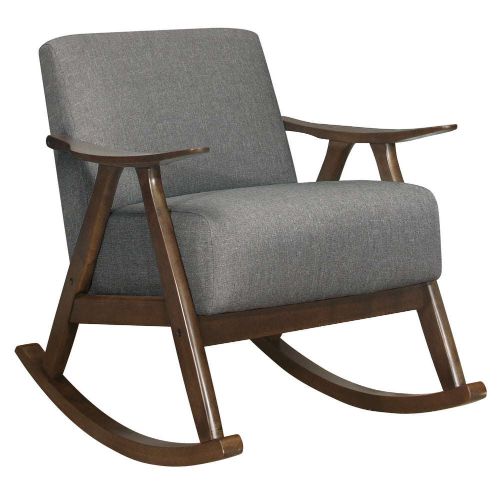 Waithe Gray Fabric Rocking Chair